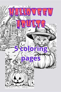 Halloween per ragazze - 5 immagini da colorare di Halloween per ragazze)